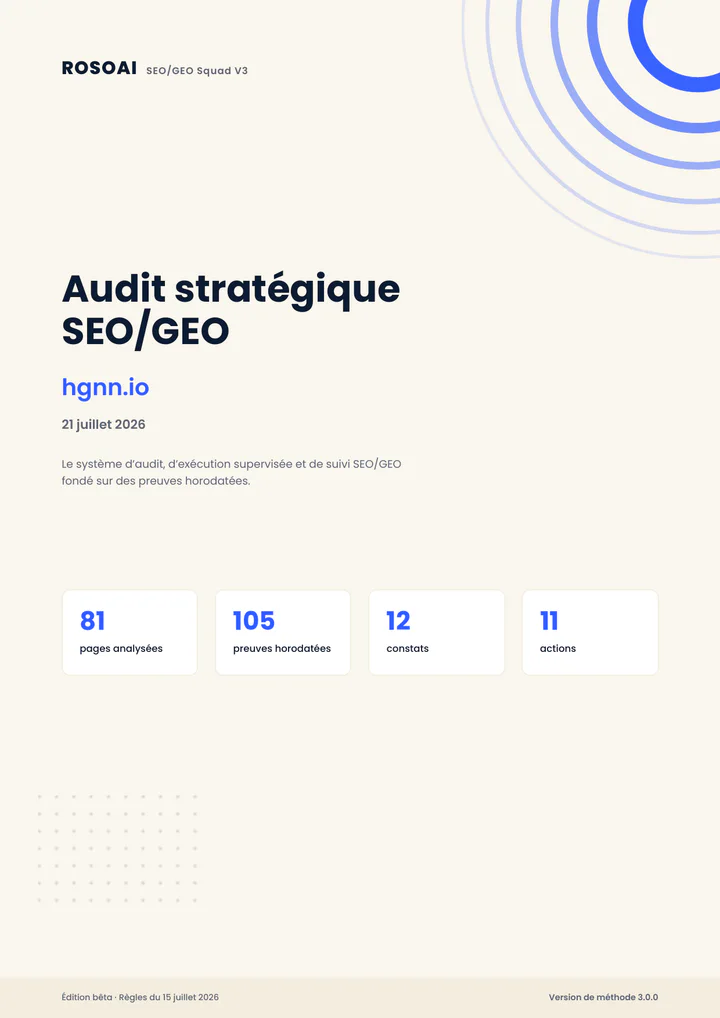 Couverture du livrable Audit stratégique