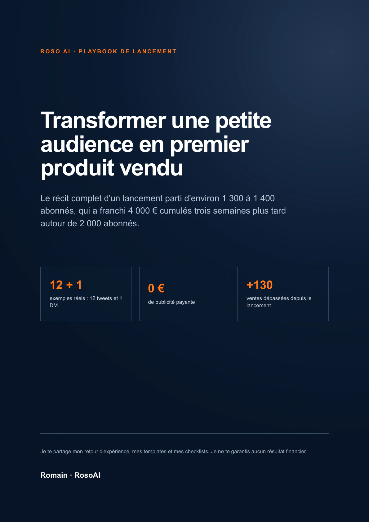 Couverture du Playbook de lancement RosoAI