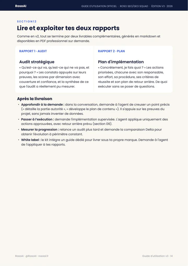 Extrait du guide SEO/GEO V3 : Exploiter les deux rapports